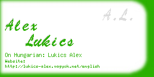 alex lukics business card